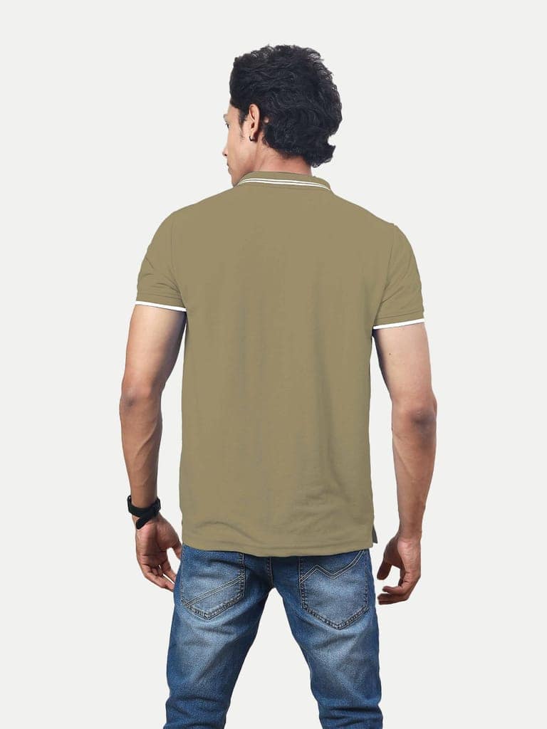 Men Solid Pista Cotton Contrast Tipping Polo T-shirt view 4