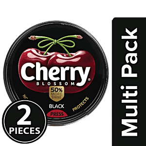Cherry Blossom Wax Shoe Polish - Black, 40 g (Pack of 2)