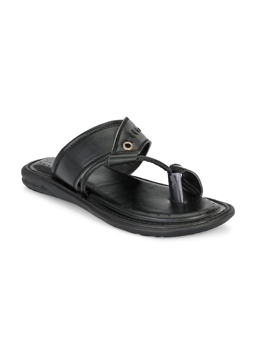 Hirolas® Men's Black Comfortable Office Slippers (HROMSL14BLK) view 2