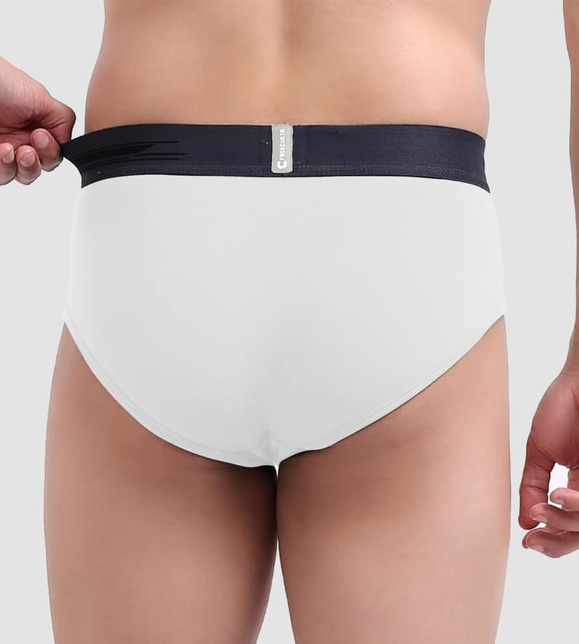 FREECULTR Men's Underwear Anti Bacterial Micromodal Airsoft Brief - Non Itch No Chaffing Sweat Proof Pack of 1-Cloud White view 3