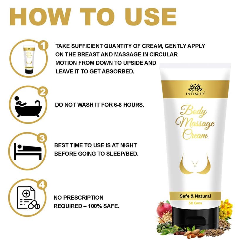 Intimify Body Massage Cream for breast enlargement, breast tightening, breast increase, breast growth, breast sagging view 3