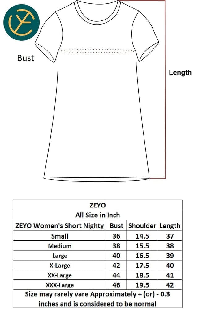 ZEYO Women Cotton Night Dress Purple Printed Short Nighty view 6