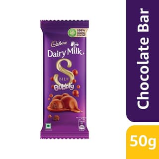Cadbury Dairy Milk Silk Bubbly Chocolate Bar, 50g