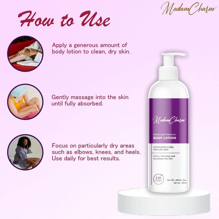 MadamCharm Advanced Intensive Body Lotion 200ml | SPF 15 | Moisturize Heal Very Dry Skin | Vitamin E view 9