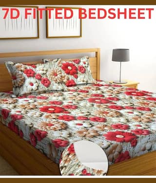Panipat Textile Hub Green Cotton 1 Double King Bedsheet with 2 Pillow Covers ( 200 cm x 184 cm )