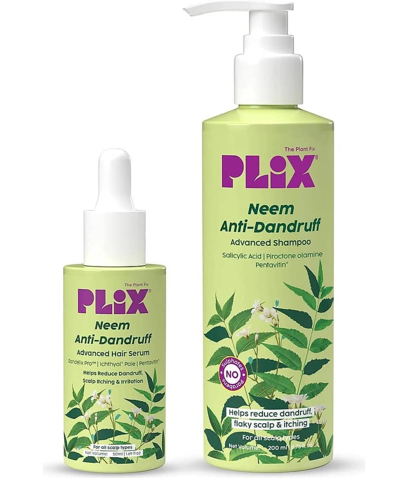 The Plant Fix Plix Neem Anti-Dandruff Advanced Serum + Shampoo Reduces Dandruff (2 Items in the set)