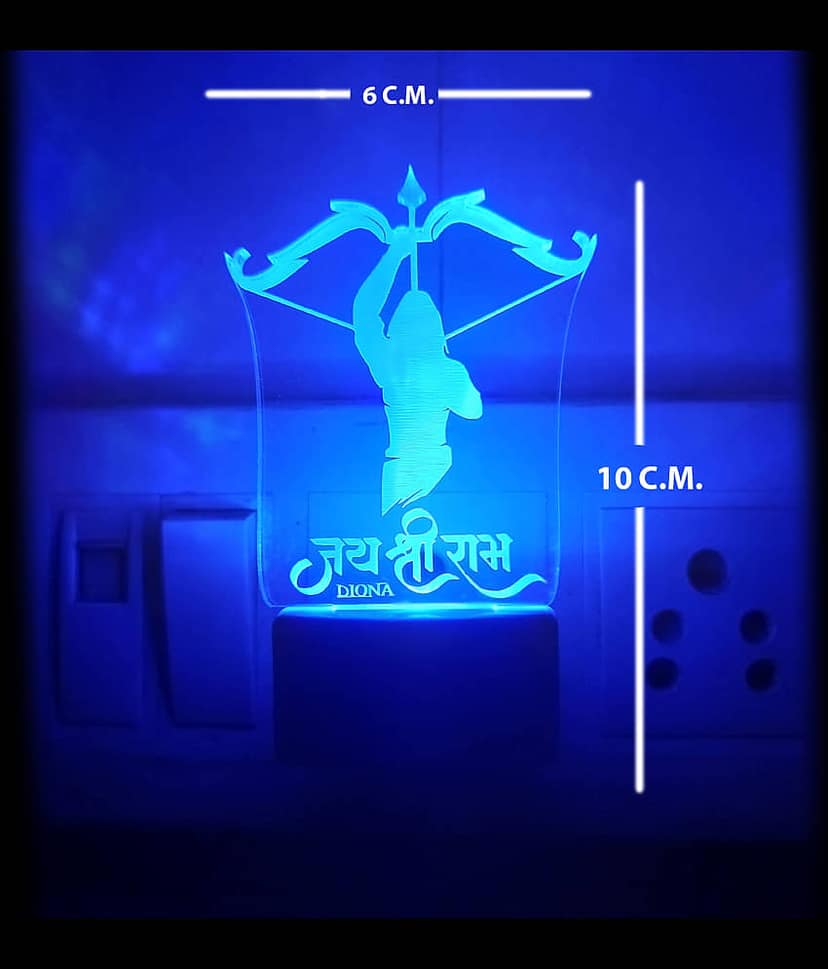 DIONA Night lamp Ram LED 3D Illusion Multi Color Changing Light for Temple view 2