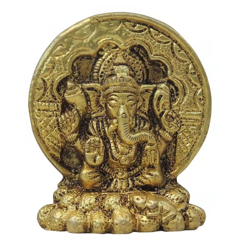 Brass Showpiece Ganesh Ji God Idol Statue (BSMAS1713 G) view 2