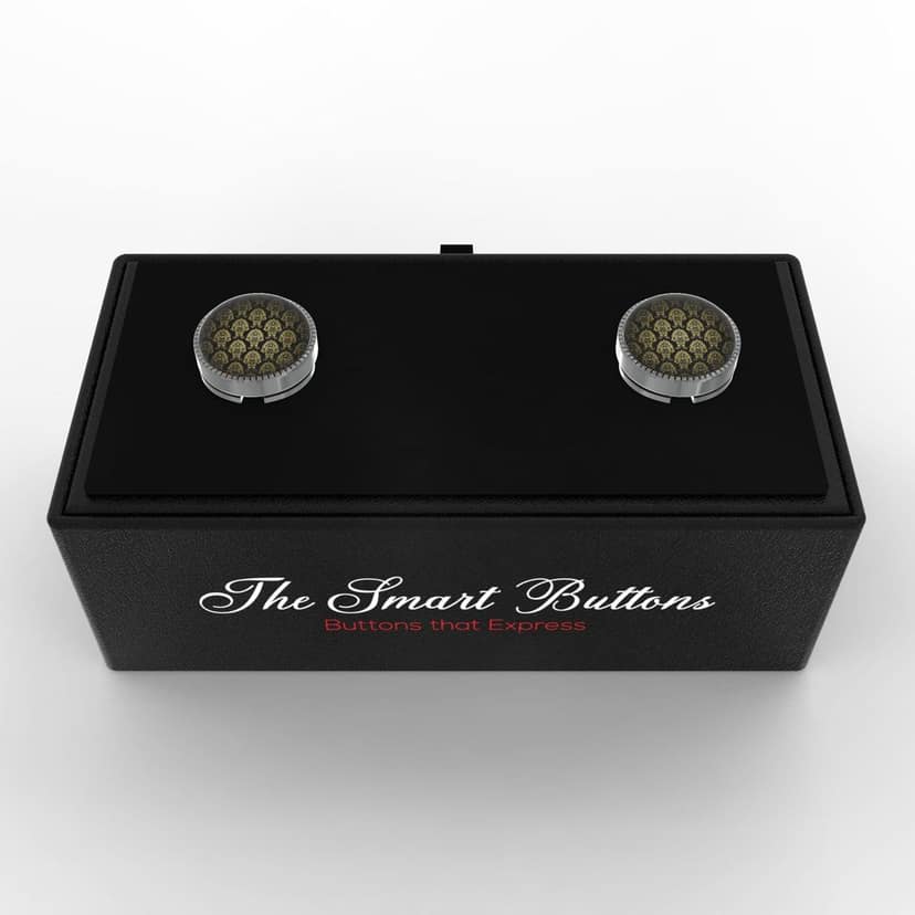 The Smart Buttons - Shirt Button Cover Cufflinks for Men - Golden Droplets Style view 9