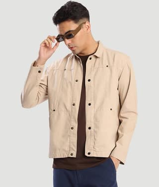 Bene Kleed Cotton Men's Casual Jacket - Beige ( Pack of 1 )