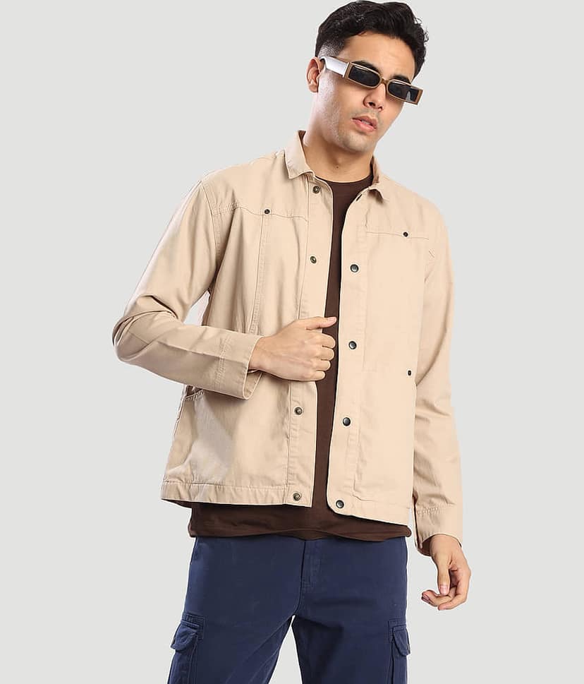 Bene Kleed Cotton Men's Casual Jacket - Beige ( Pack of 1 ) view 2