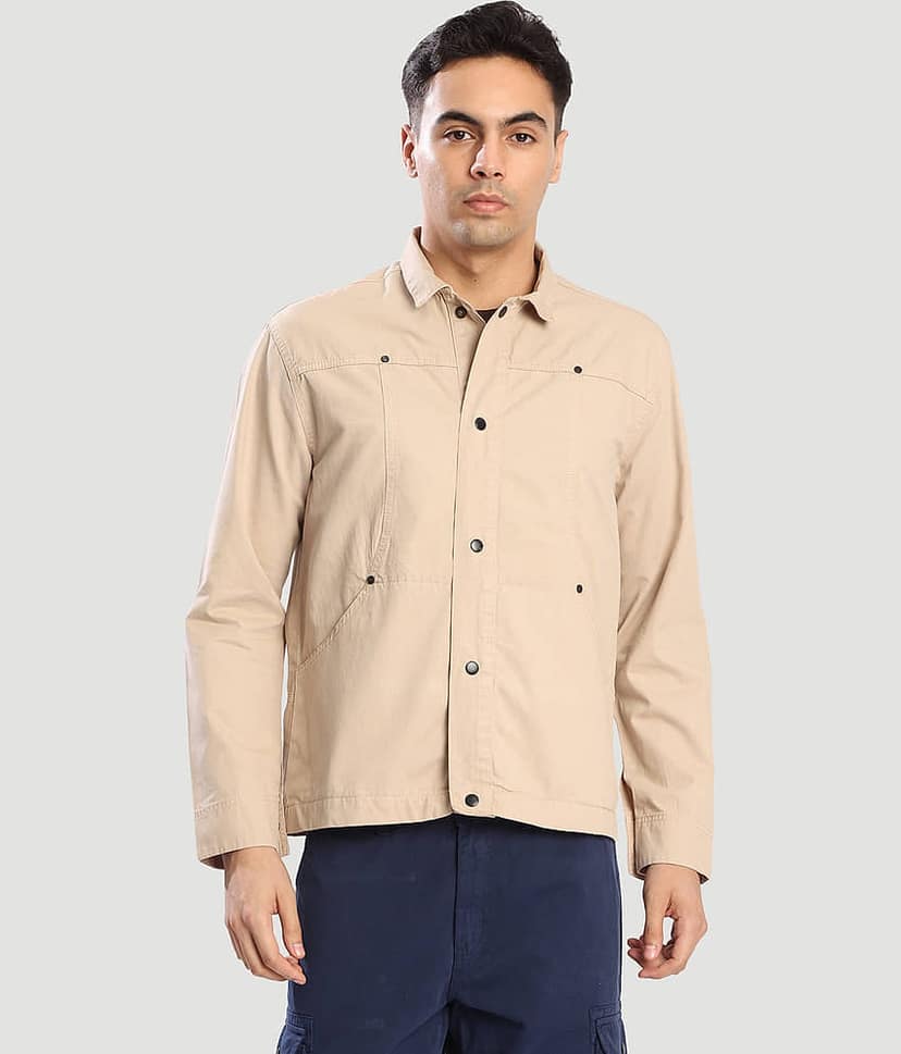 Bene Kleed Cotton Men's Casual Jacket - Beige ( Pack of 1 ) view 3