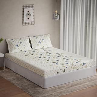 DDECOR - Vega Collection 100% Cotton Contemporary Pattern 144TC Single Bedsheet|190 CM X 254 CM| - Green