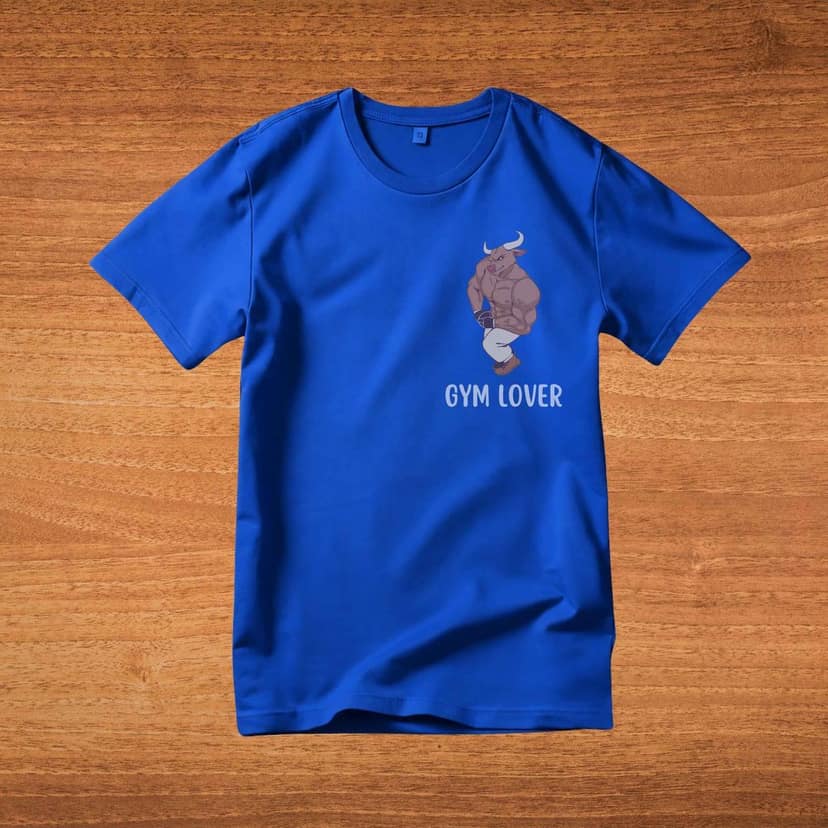 Trishoolin Gym Lover Graphic Theme T-Shirt | Design 40020MB | Cotton Regular Fit | Crew Neck / Round Neck Half Sleeve | Pack of 1 view 2