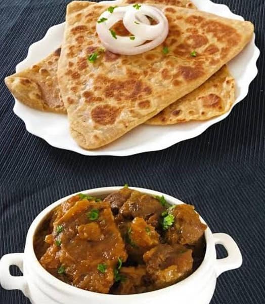 Mutton curry(2pcs) mini thali with dessert