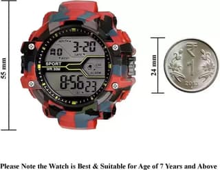 RED FISH RDF-00027 Digital Watch - For Men Red Color Army Trending Round Dial Silicon Strap Digital Watch
