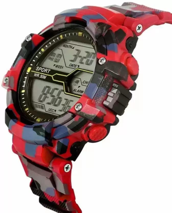 RED FISH RDF-00027 Digital Watch - For Men Red Color Army Trending Round Dial Silicon Strap Digital Watch view 4