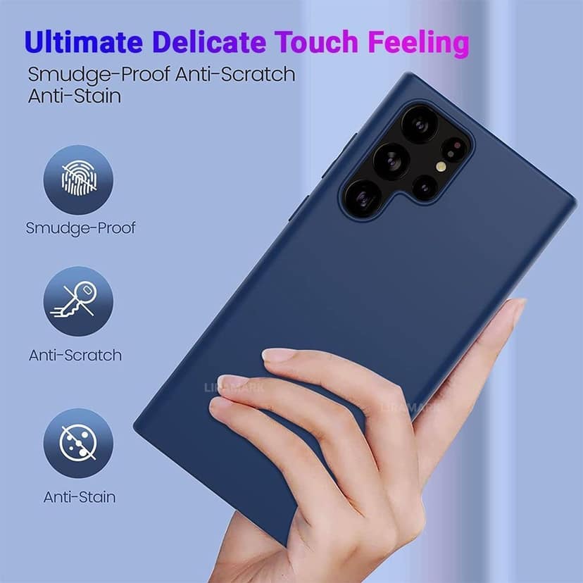 LIRAMARK Liquid Silicone Soft Back Cover Case for Samsung Galaxy S22 Ultra view 3