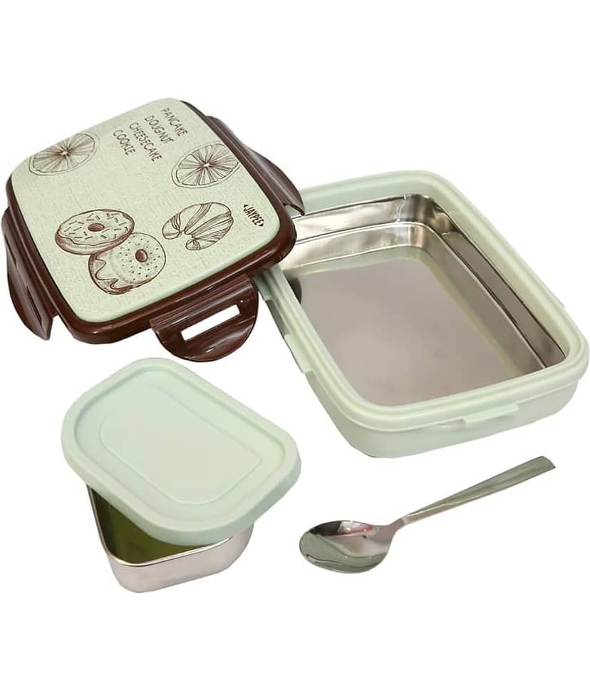 Jaypee - Ecosteel Sr Brown Stainless Steel School Lunch Boxes ( Pack of 1 ) 650 ml view 2