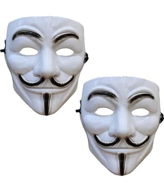 Kaku Fancy Dresses Vendetta Face for Kids Halloween Party/ Vendetta Face for Plays, Stage Shows - Pack of 10