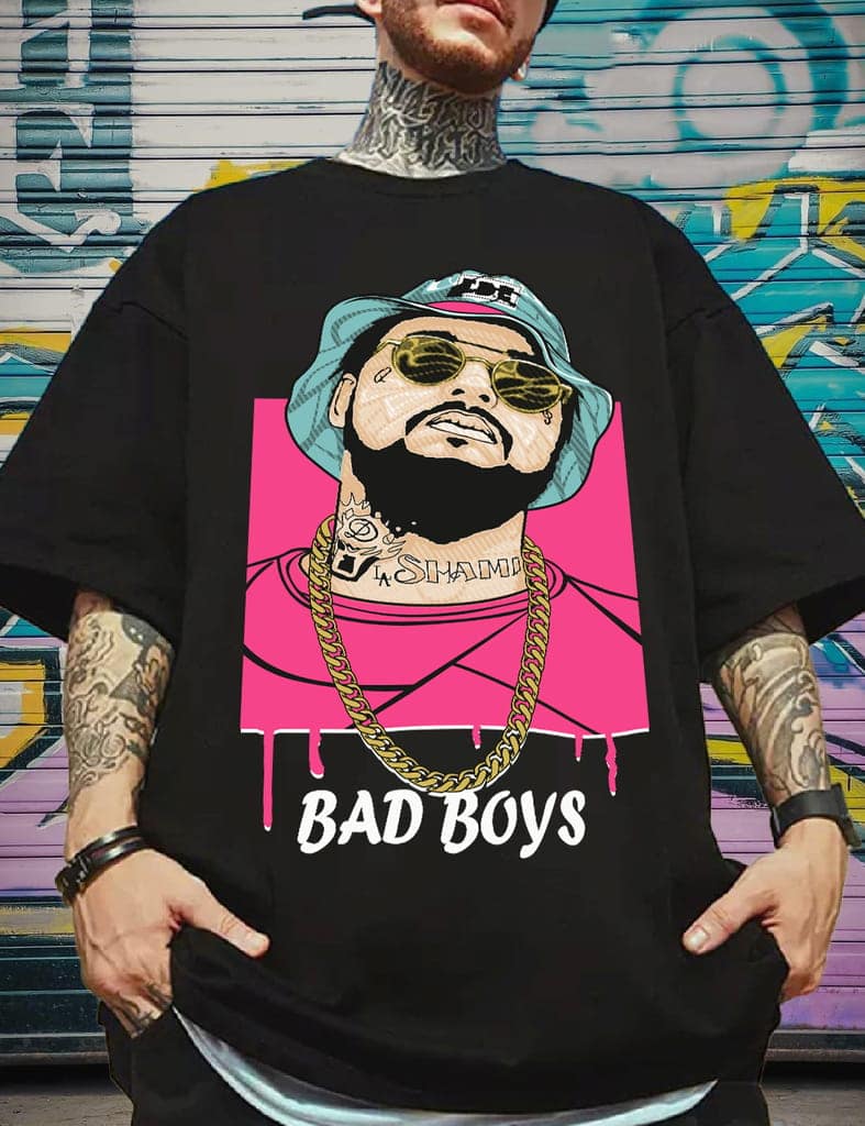 SCOTT FINCHER Men's Summer Short Sleeve T-Shirt, Bad Boys Printed T-Shirt, Hip Hop Streetwear T-Shirt, Casual Loose T-Shirt : AA(ARN)BLACK_150