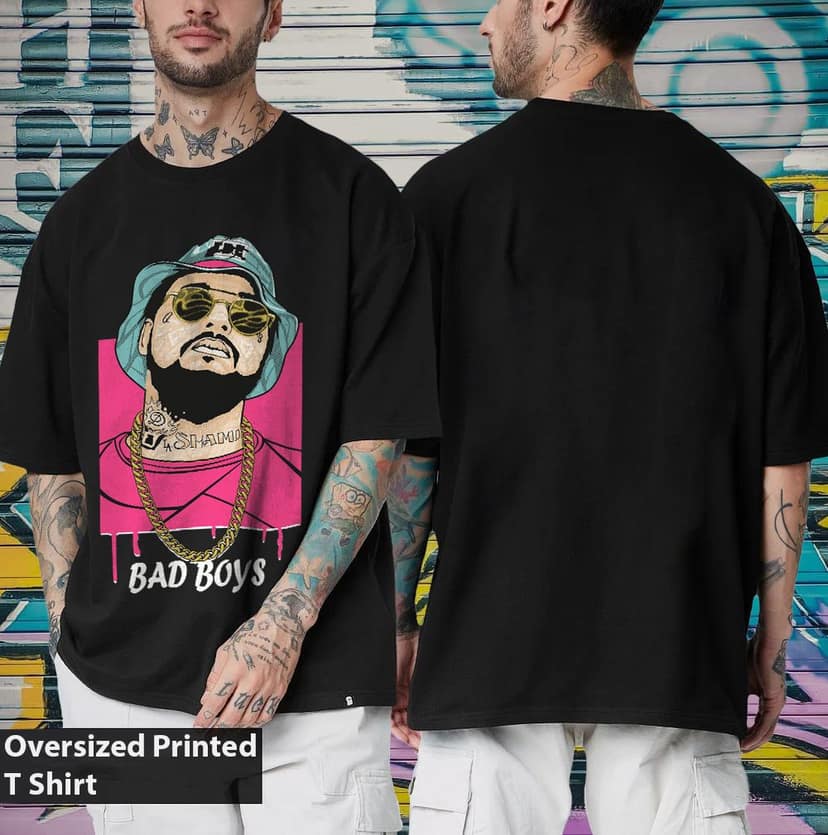 SCOTT FINCHER Men's Summer Short Sleeve T-Shirt, Bad Boys Printed T-Shirt, Hip Hop Streetwear T-Shirt, Casual Loose T-Shirt : AA(ARN)BLACK_150 view 3
