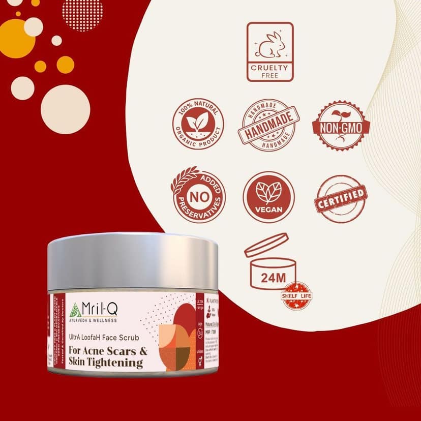 MrilQ Ultra Face Scrub Loofah | Exfoliator & Scrub | Anti Ageing | Age spots and Hyperpigmentation | Natural Collagen | Mature Skin view 6