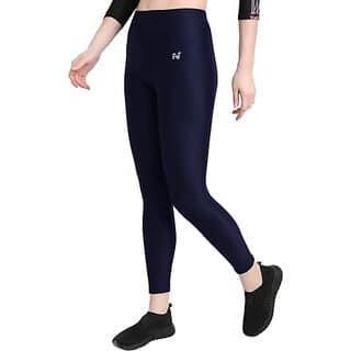 Ninq Solid, Striped, Color Block Women Blue Tights view 2
