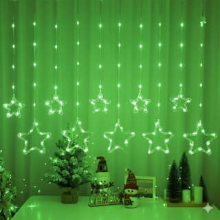 GLOWSERIE Decorative Green Hanging Star Lights with Multiple Strings for Indoor & Outdoor Use