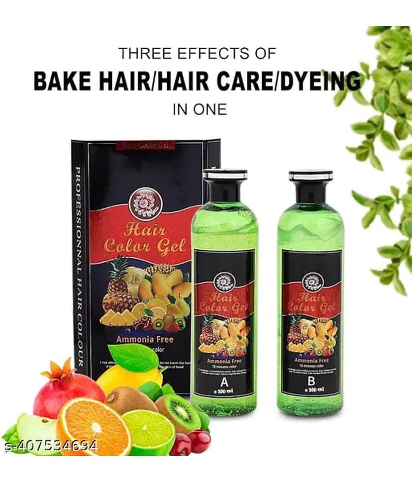 WRIXTY Fruit Vinegar Black Hair Colour Gel Instant Smooth Hair Ammonia Free Long Lasting Natural Finish
