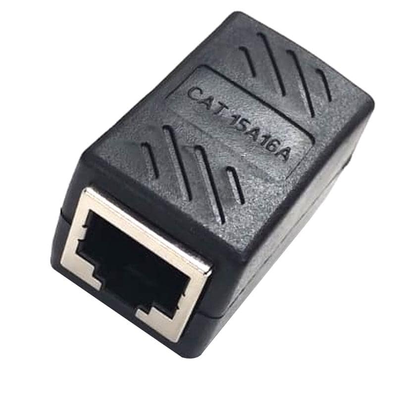 RJ45 Metal Cover Female-to-Female Ethernet Coupler LAN Adapter (Cat5, Cat6)