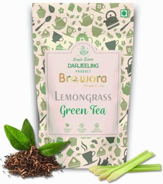 Brewora Lemon Grass Green Tea Pouch - 100g