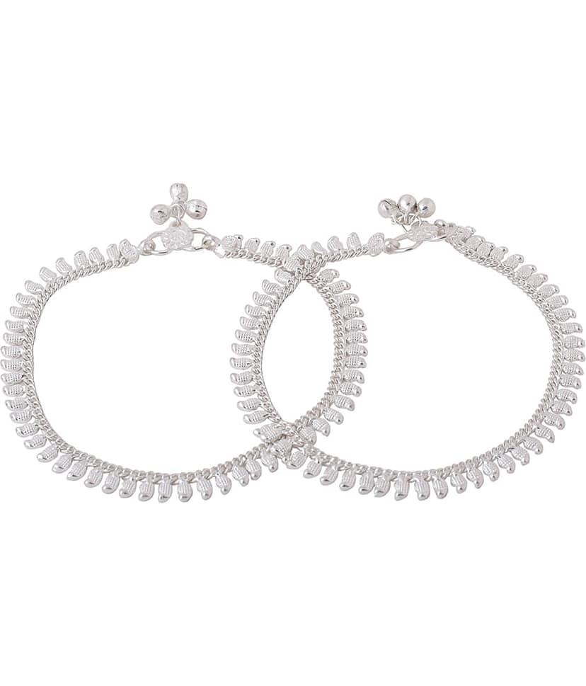 VIRAASI - Silver Anklets ( Pack of 1 )