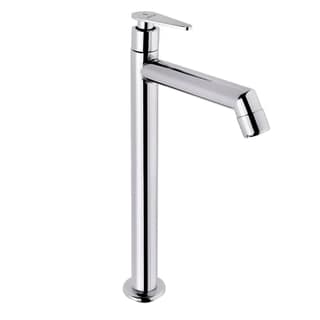 Enicet 12 Inch High Neck Pillar Tap, Brass Build, Sink Tap For Bathroom, Chrome Plated