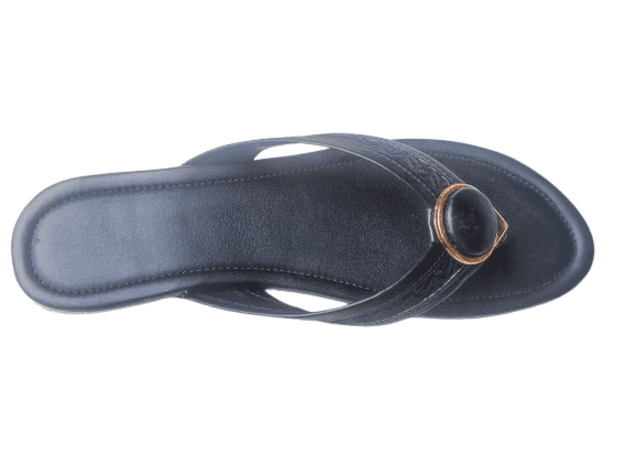 Black Flip-Flops with Elegant Strap Accent view 3