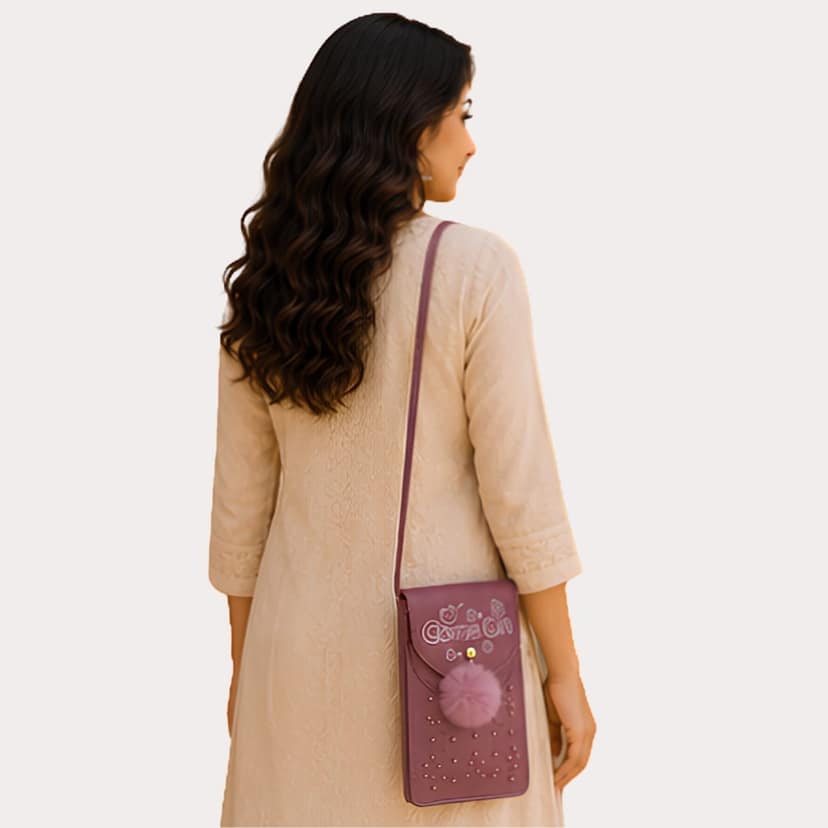 Noir Sparkle Embellished Sling Bag view 2