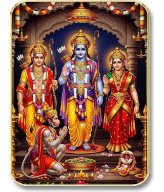Livin'luxe Ram Darbar MDF Religious Wall Art with Table Top Stand & Wall Hanging Hole