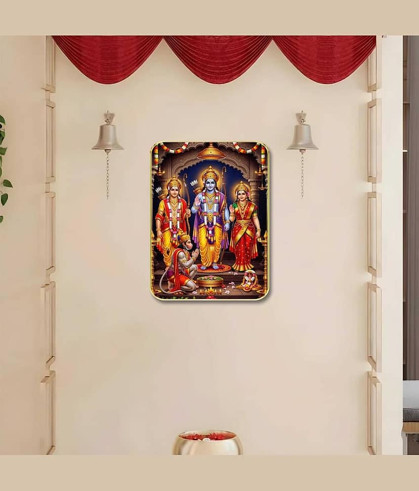 Livin'luxe Ram Darbar MDF Religious Wall Art with Table Top Stand & Wall Hanging Hole view 2