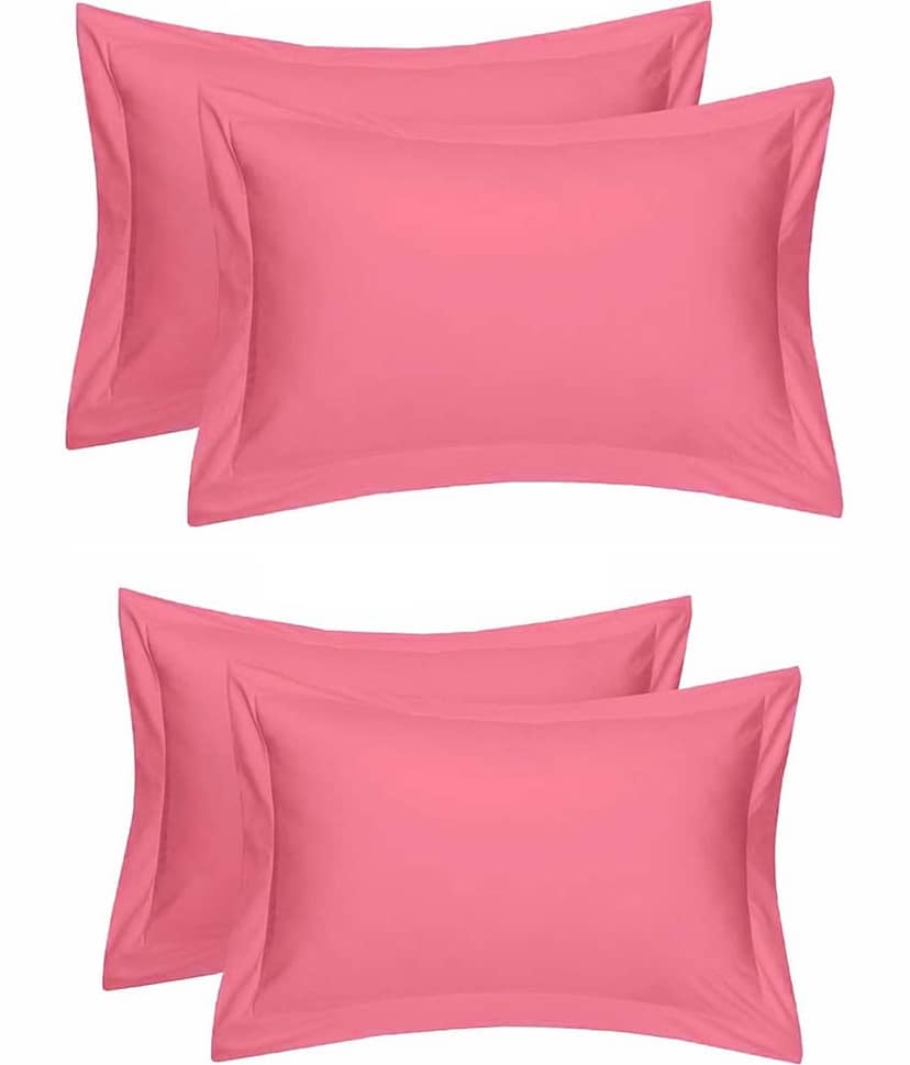MAHALUXMI COLLECTION Pack of 4 White Pillow Cover