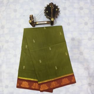 Cotton Saree without Blouse -Flower Border