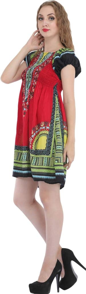 Scarlet-Red Printed Barbie Midi-Dress view 2