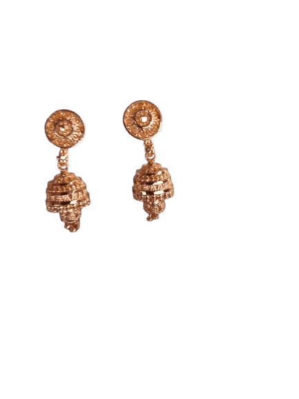 Traditional Indian One Gram Gold Plated Jhumka Earrings For Women view 3