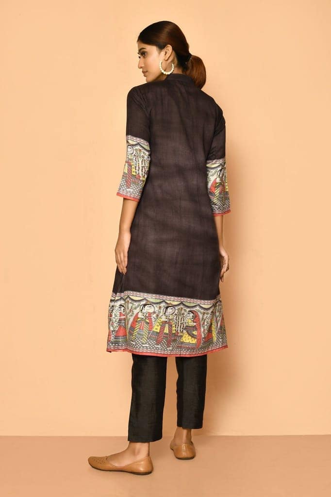 Siya Handloom madhubani cotton silk kurta set view 8