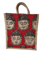 * Handmade Jute Tote Bag with Unique Tribal Art Design*