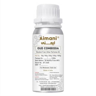 Aimani Oud Combodia Perfume Attar Oil 25ml | Long Lasting Alcohol-Free Fragrance | Premium Unisex Attar for Men & Women