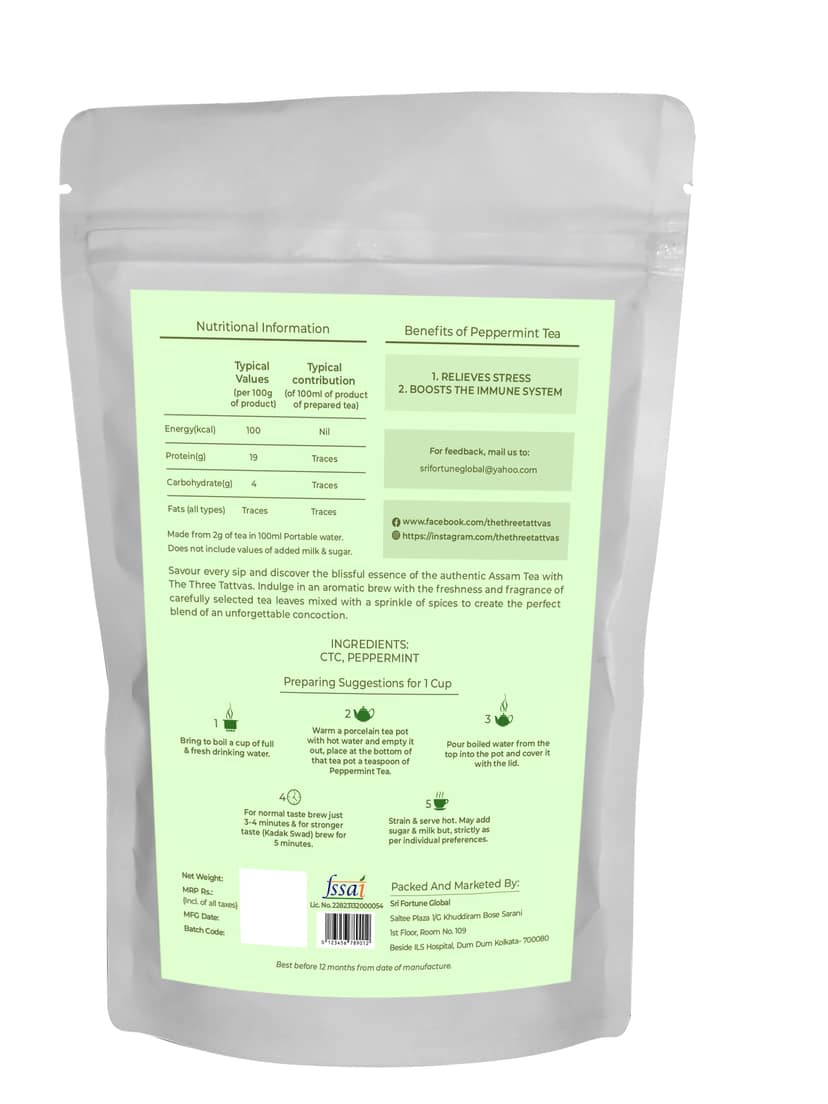The Three Tattvas Peppermint Tea, 100 gm view 2