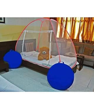 Evafly - Red Polycotton Foldable Mosquito Net, Machardani ( Pack of 1 )