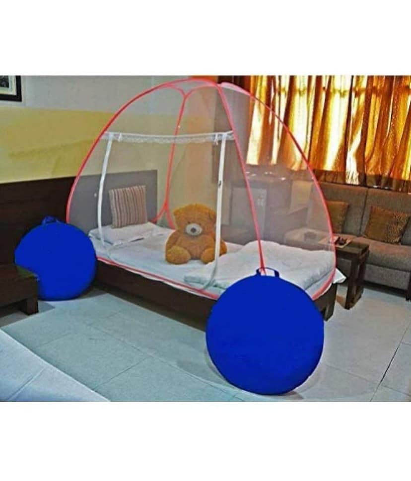 Evafly - Red Polycotton Foldable Mosquito Net, Machardani ( Pack of 1 )