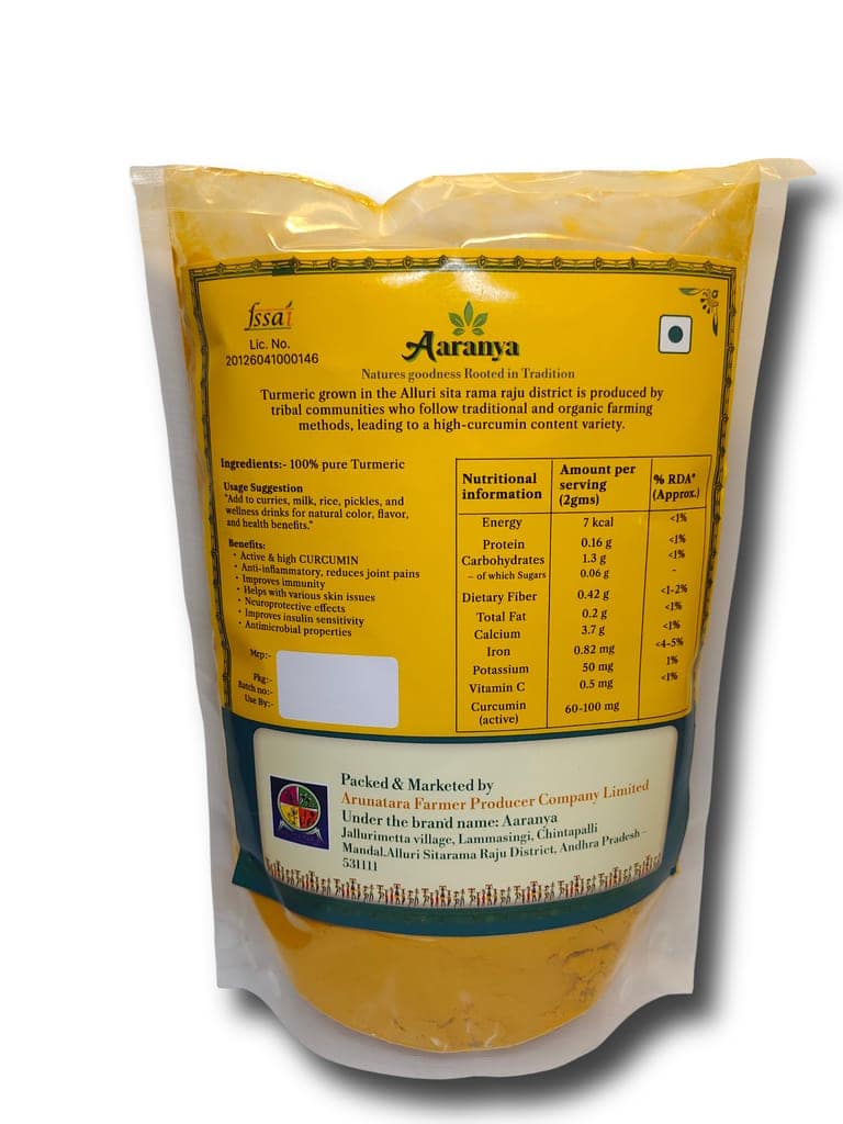 Aaranya Organic Turmeric Powder 500 Gram view 2