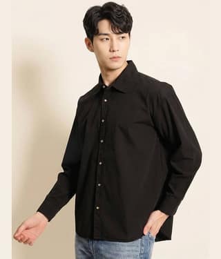 Bene Kleed 100% Cotton Oversized Fit Solids Full Sleeves Men's Casual Shirt - Black ( Pack of 1 )